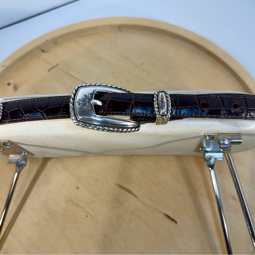 Vintage Brighton Croc and With Sterling with Silver Buckle 40348